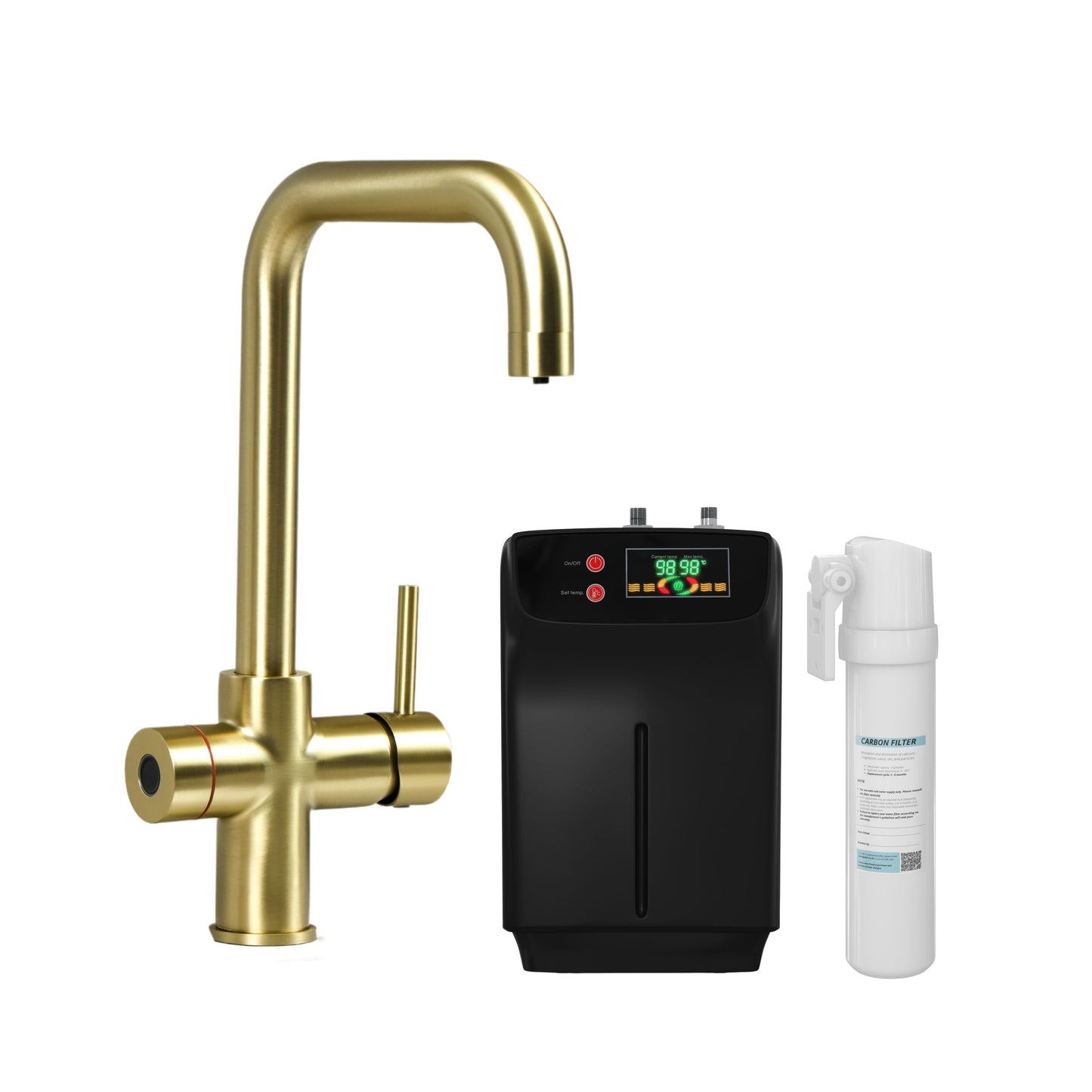 Kettle Flow 3-in-1 Instant Boiling Water Tap - Brushed Brass